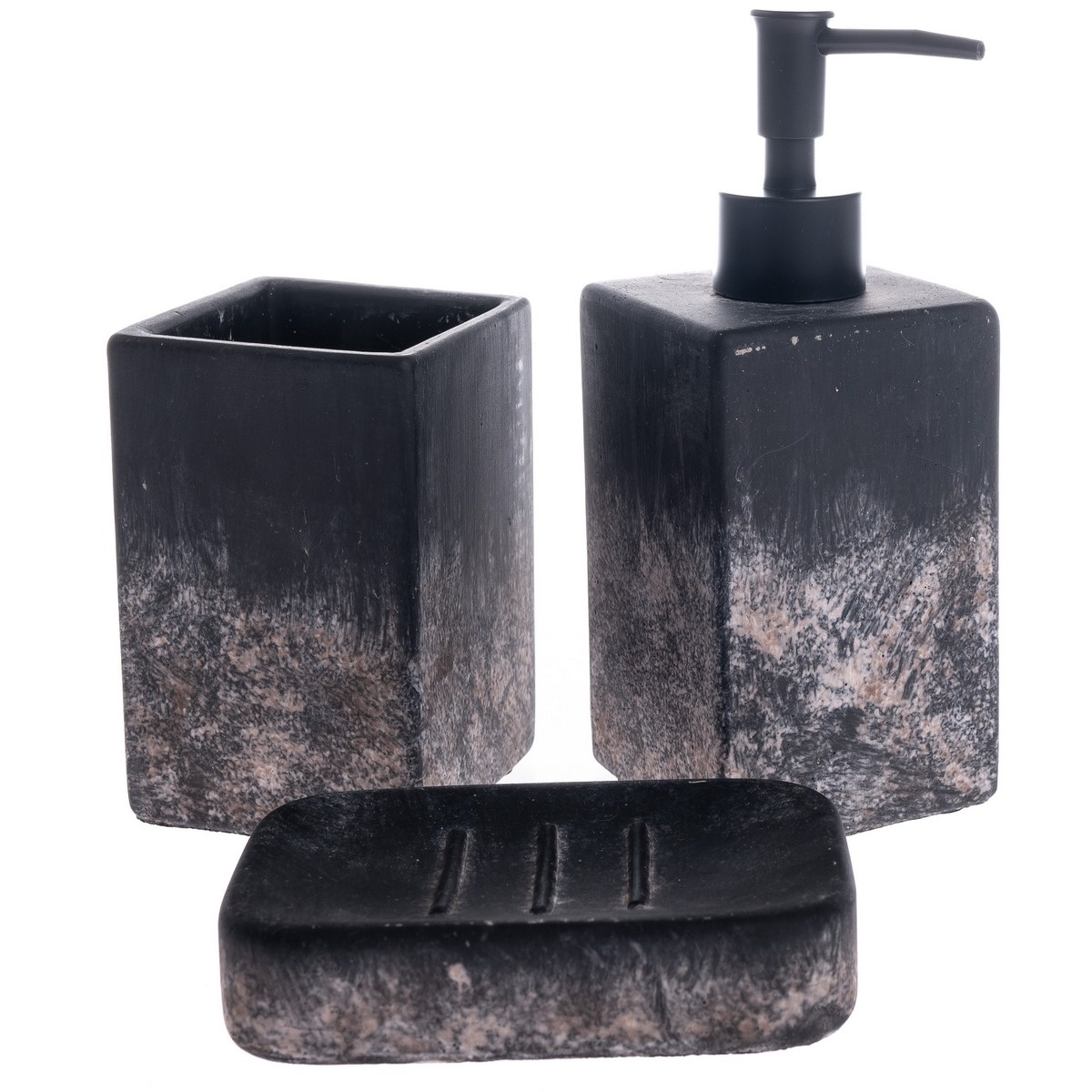 Súprava cementových kúpeľňových doplnkov Bain 3 ks Súprava cementových kúpeľňových doplnkov Bain 3 ks