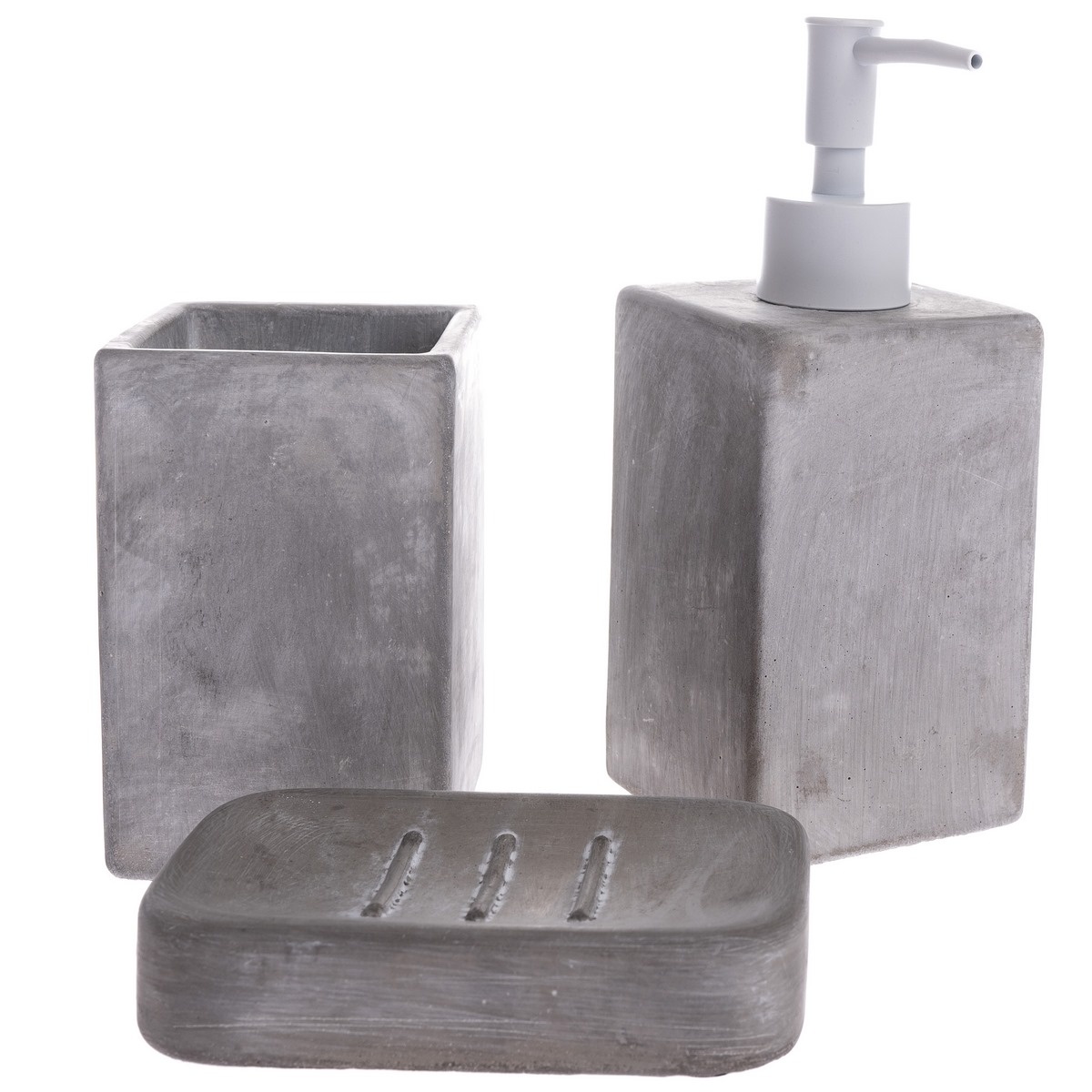 Súprava cementových kúpeľňových doplnkov Bain 3 ks