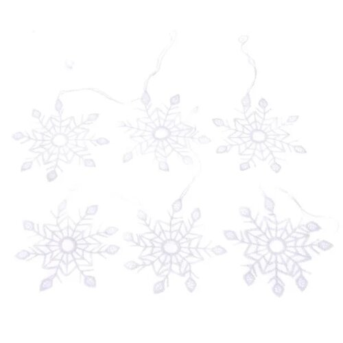 Súprava háčkovaných závesných ozdôb Vločky 6 ks
