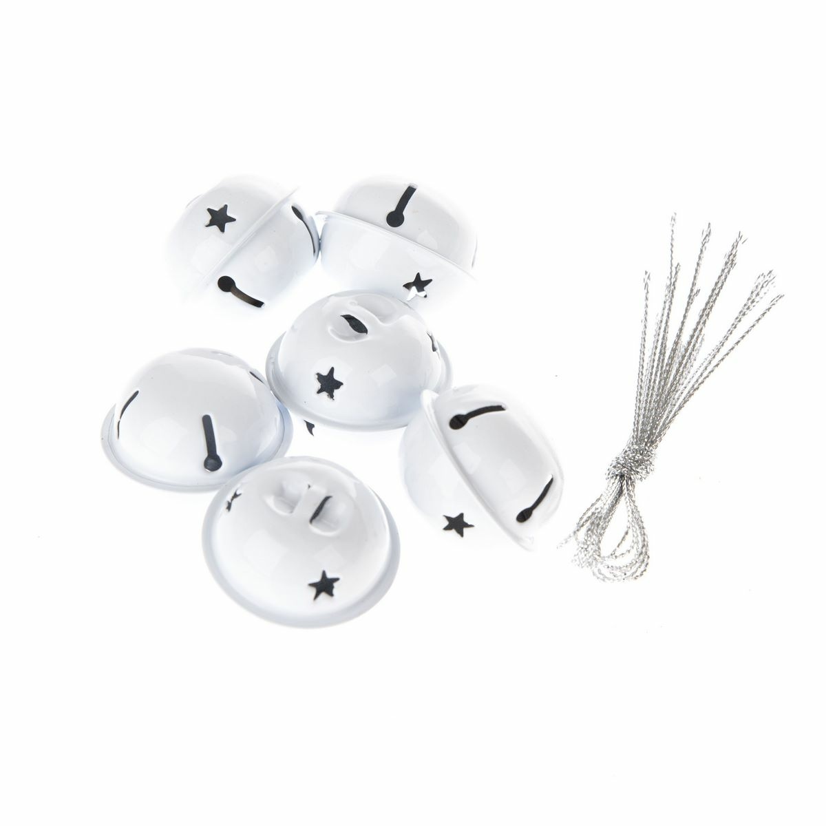 Súprava kovových závesných rolničiek s hviezdou 6 ks