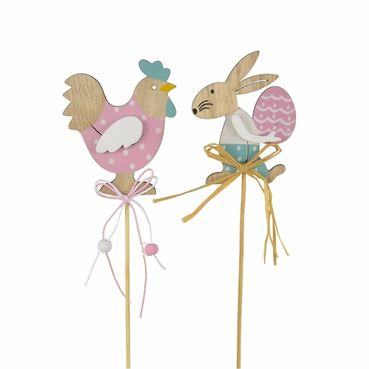 Súprava zápichov zajačik a sliepočka Súprava zápichov zajačik a sliepočka