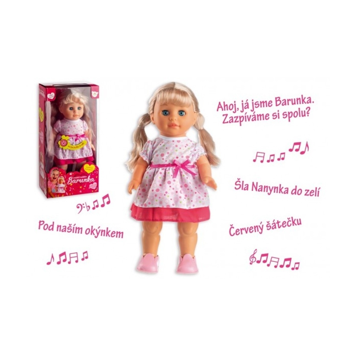 Bábika Barunka chodiaca a česky spievajúca plast 42cm na batérie so zvukom v krabici 21x44x11cm Bábika Barunka chodiaca a česky spievajúca plast 42cm na batérie so zvukom v krabici 21x44x11cm