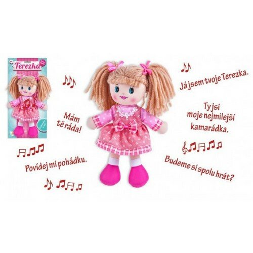 Teddies Bábika Terezka handrová plyš 30cm česky hovoriaca na karte Teddies Bábika Terezka handrová plyš 30cm česky hovoriaca na karte