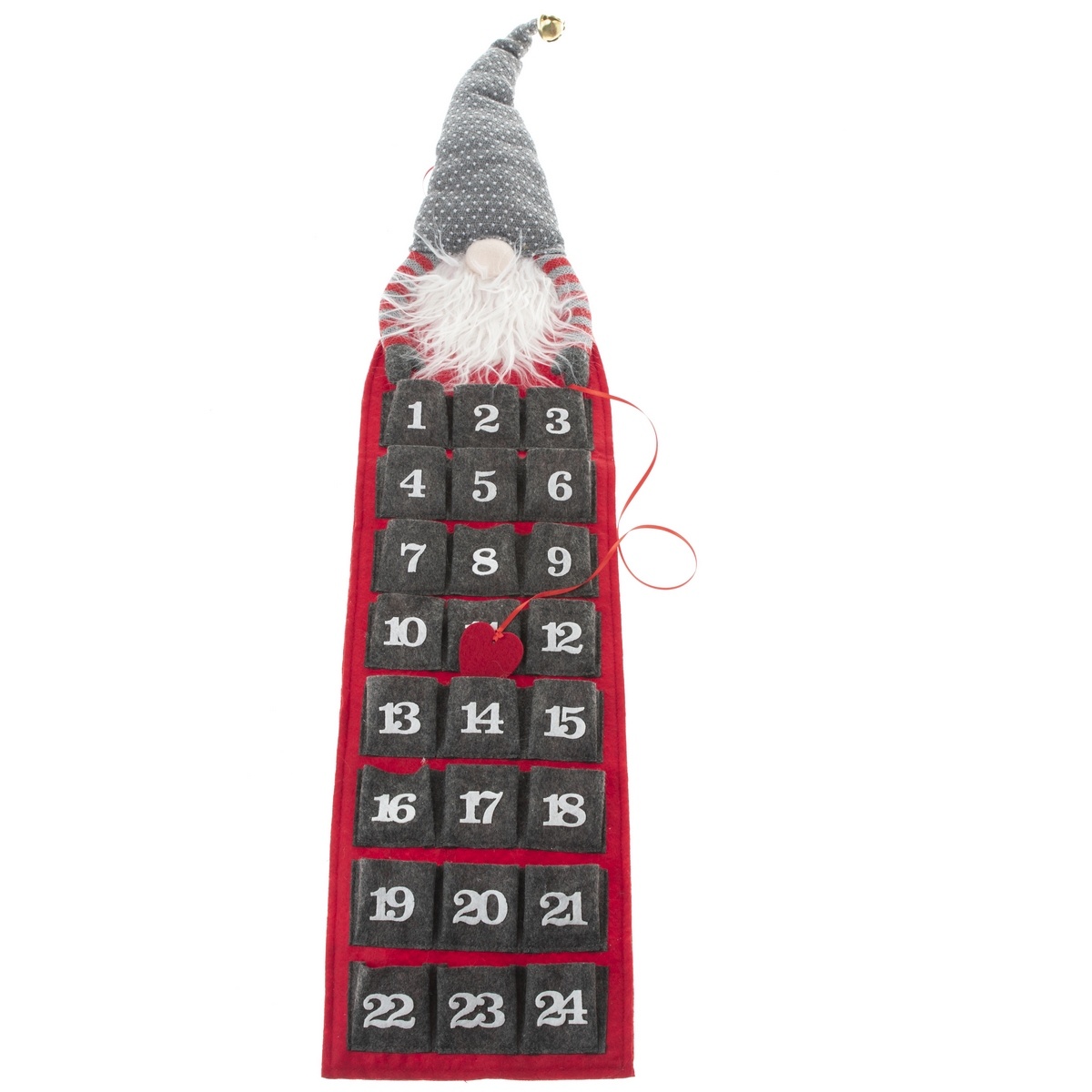 Textilný adventný kalendár Trpaslík čierna