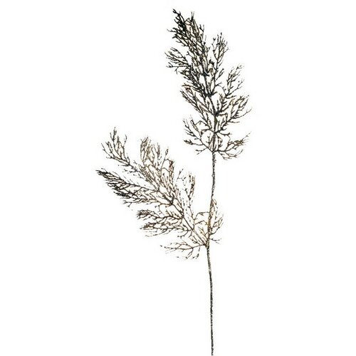 Umelý list na stonke s trblietavým glitrom