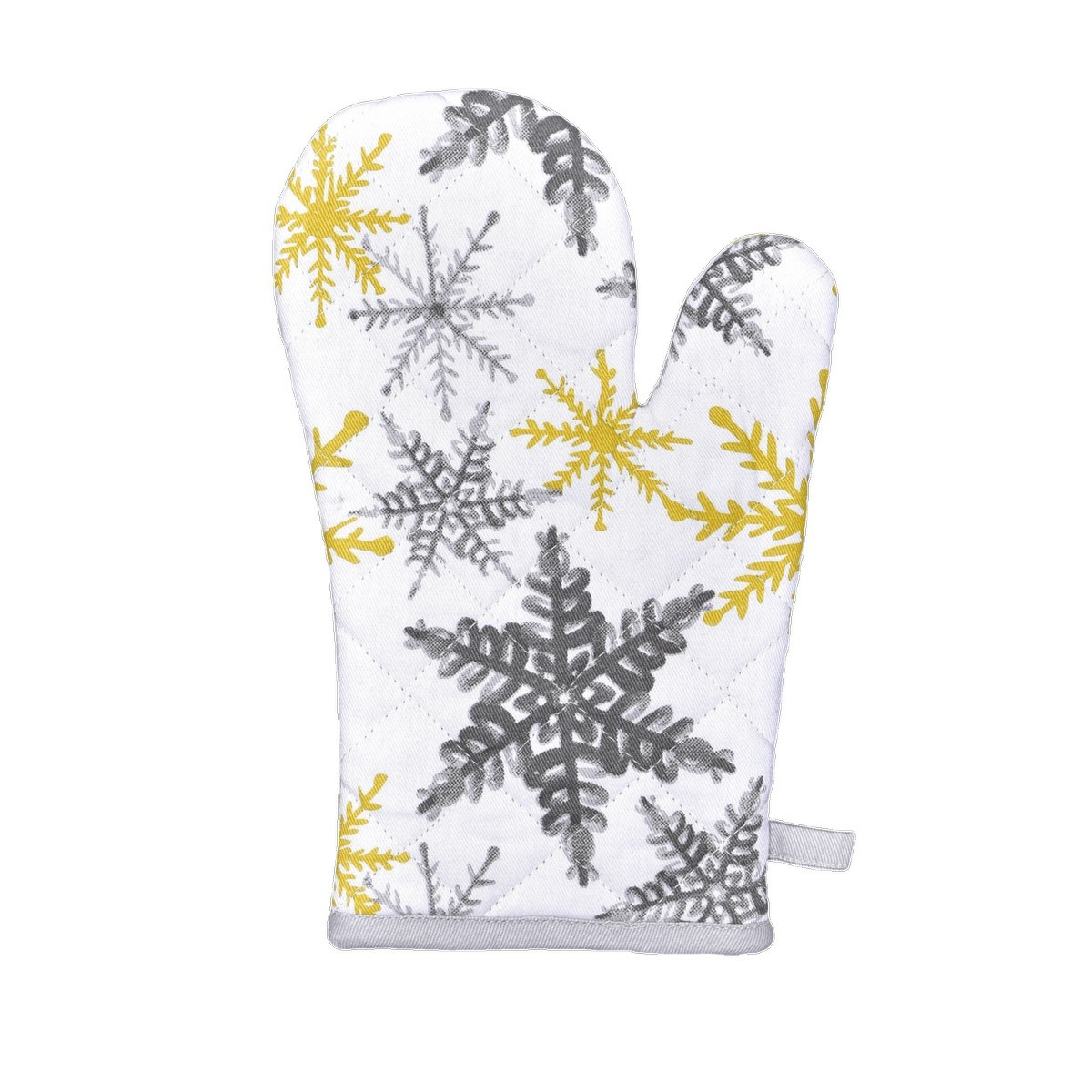 Forbyt Vianočná Kuchynská chňapka Vločky sivá/zlatá Forbyt Vianočná Kuchynská chňapka Vločky sivá/zlatá