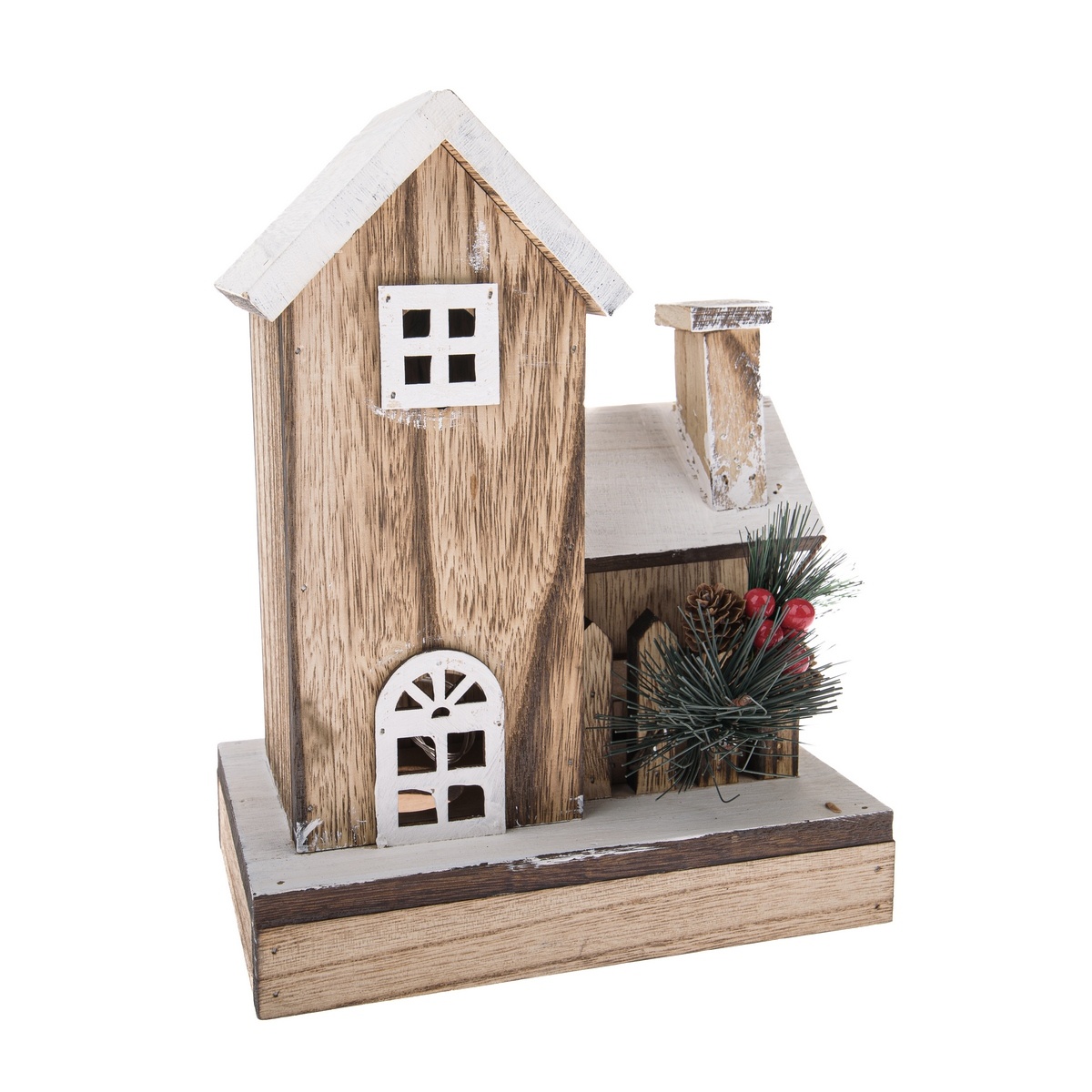 Vianočná LED dekoráciaDrevený zasnežený domček Vianočná LED dekoráciaDrevený zasnežený domček