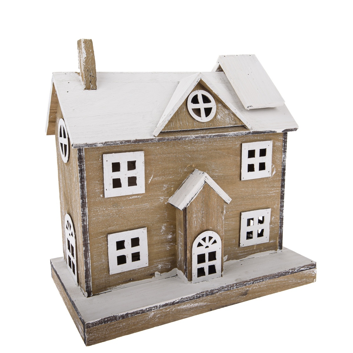 Vianočná LED dekorácia Drevený zasnežený domček Vianočná LED dekorácia Drevený zasnežený domček