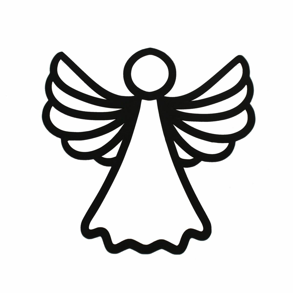 Vianočná drevená dekorácia na stenu Angel silhouette čierna