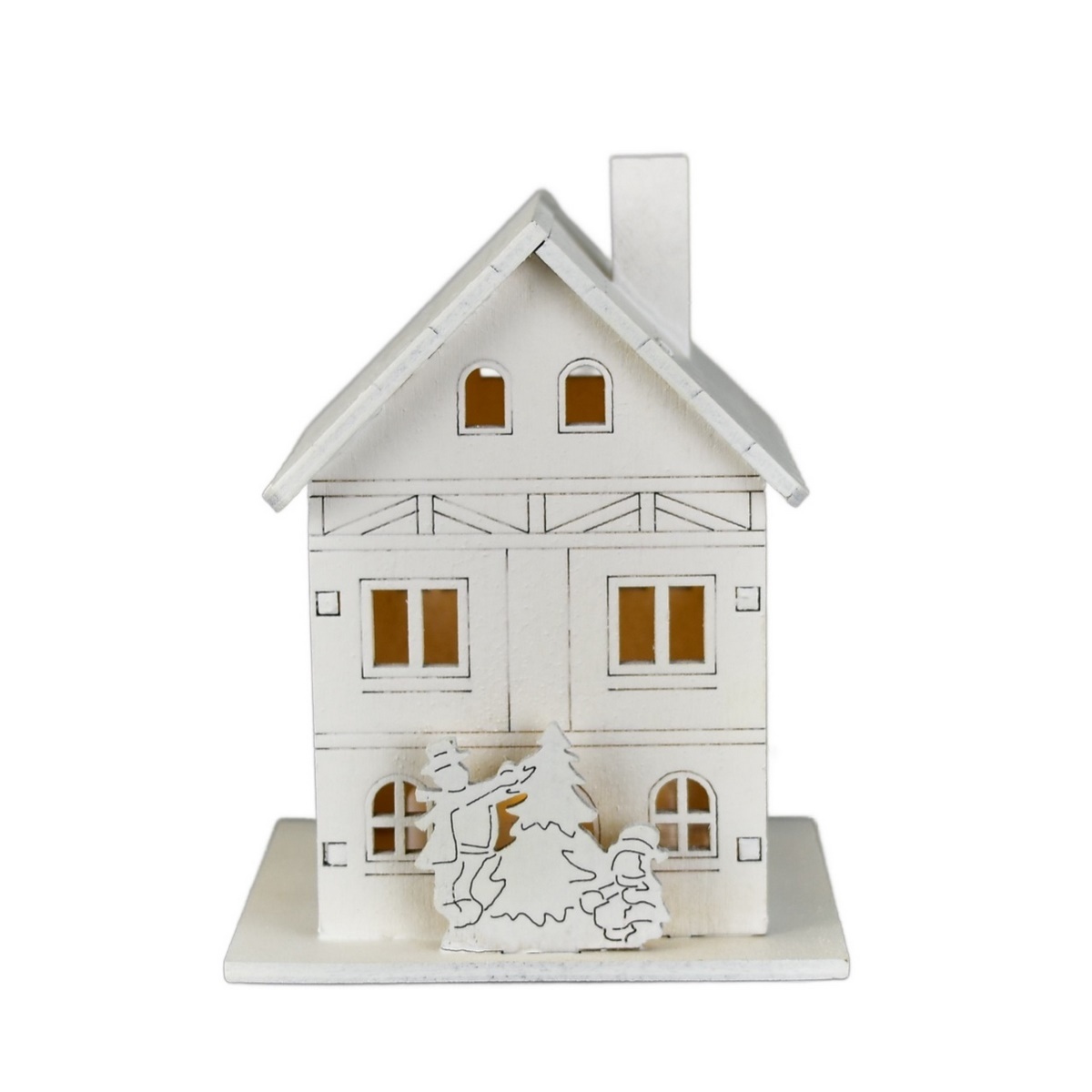 Vianočná svietiaca dekorácia Drevený domček