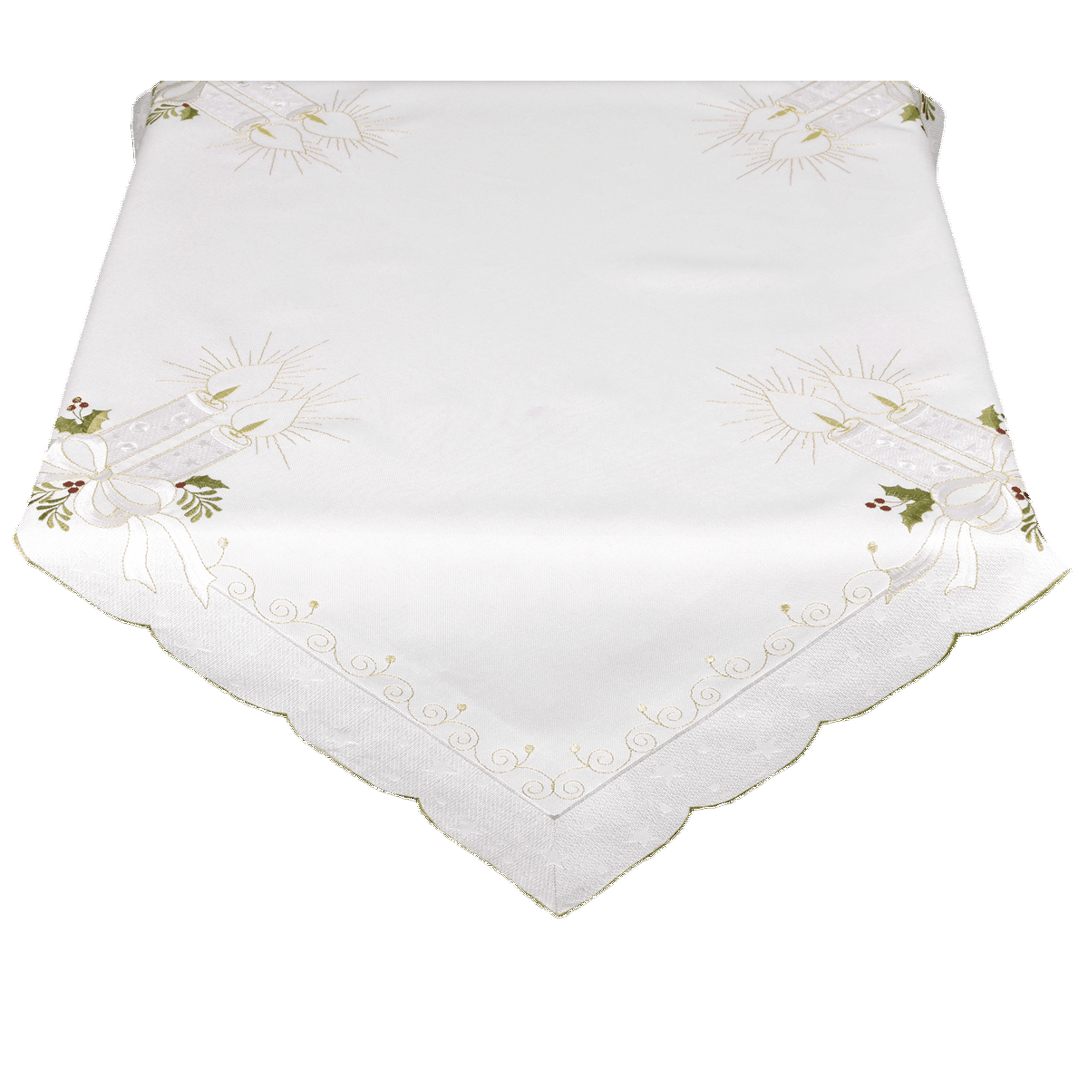 Forbyt Vianočný obrus Sviečky CY292104-2 85X85 biela