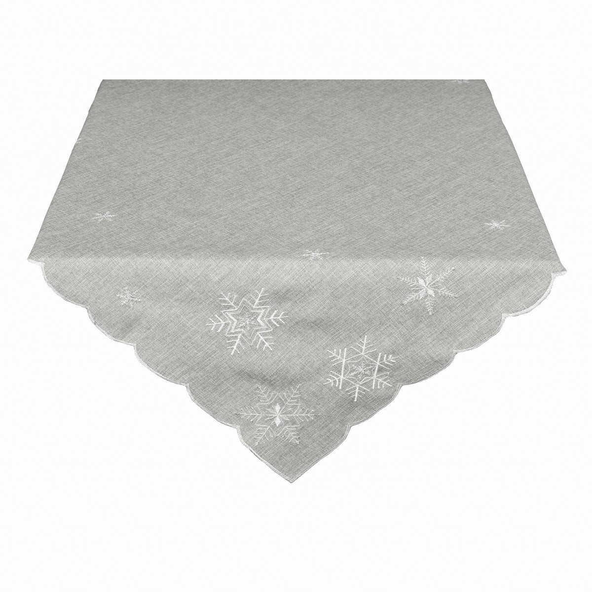 Forbyt Vianočný obrus Vločky sivá