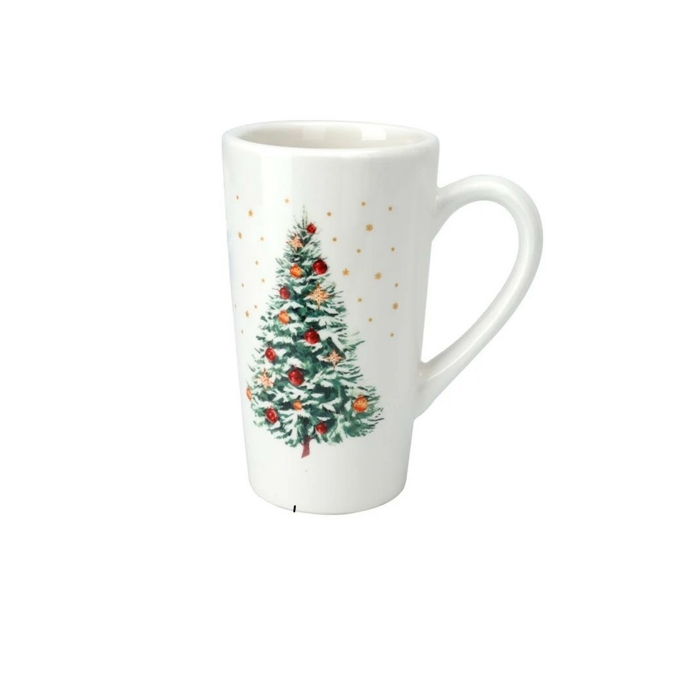 Vianočný porcelánový hrnček Ozdobený stromček