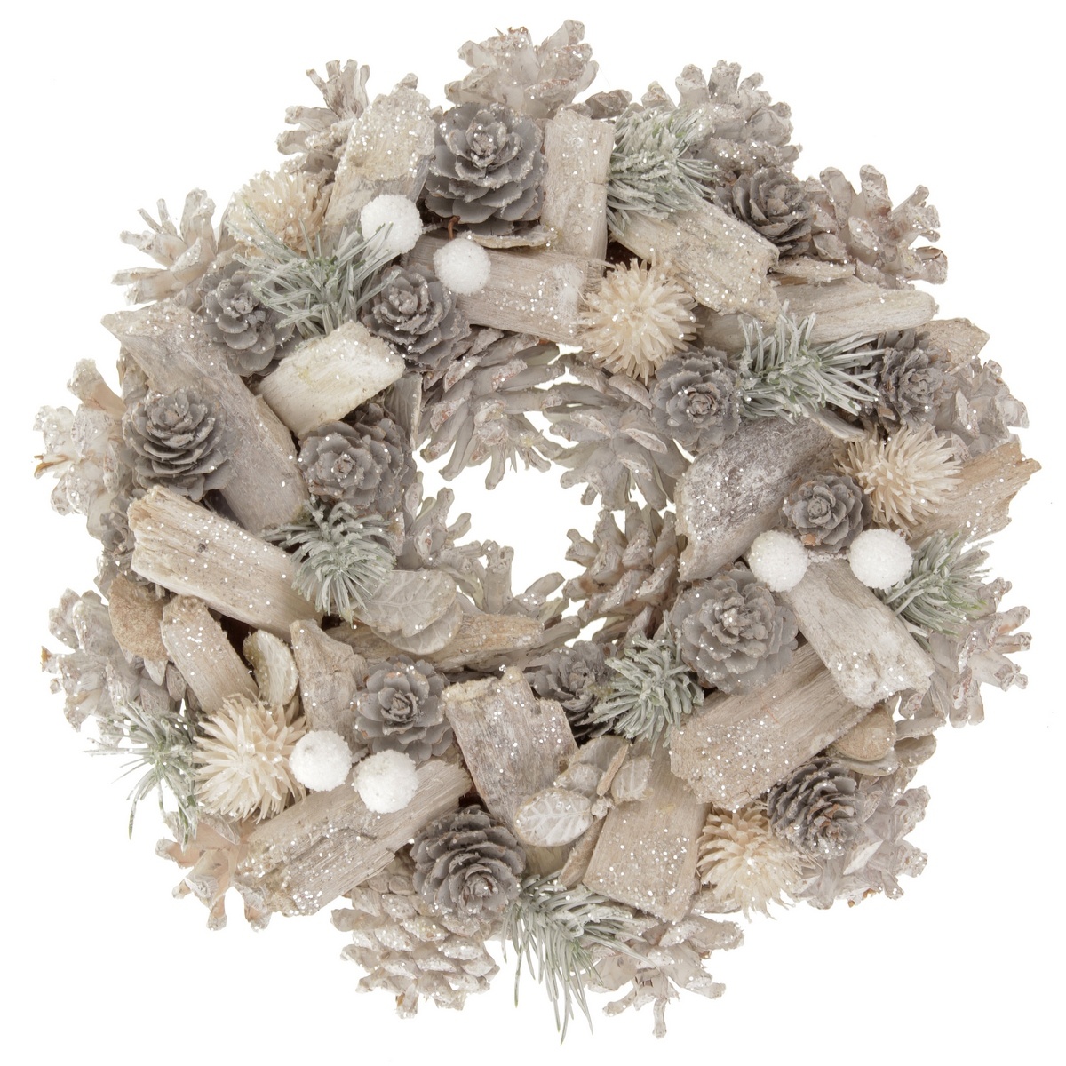 Vianočný srienistý veniec so šiškami