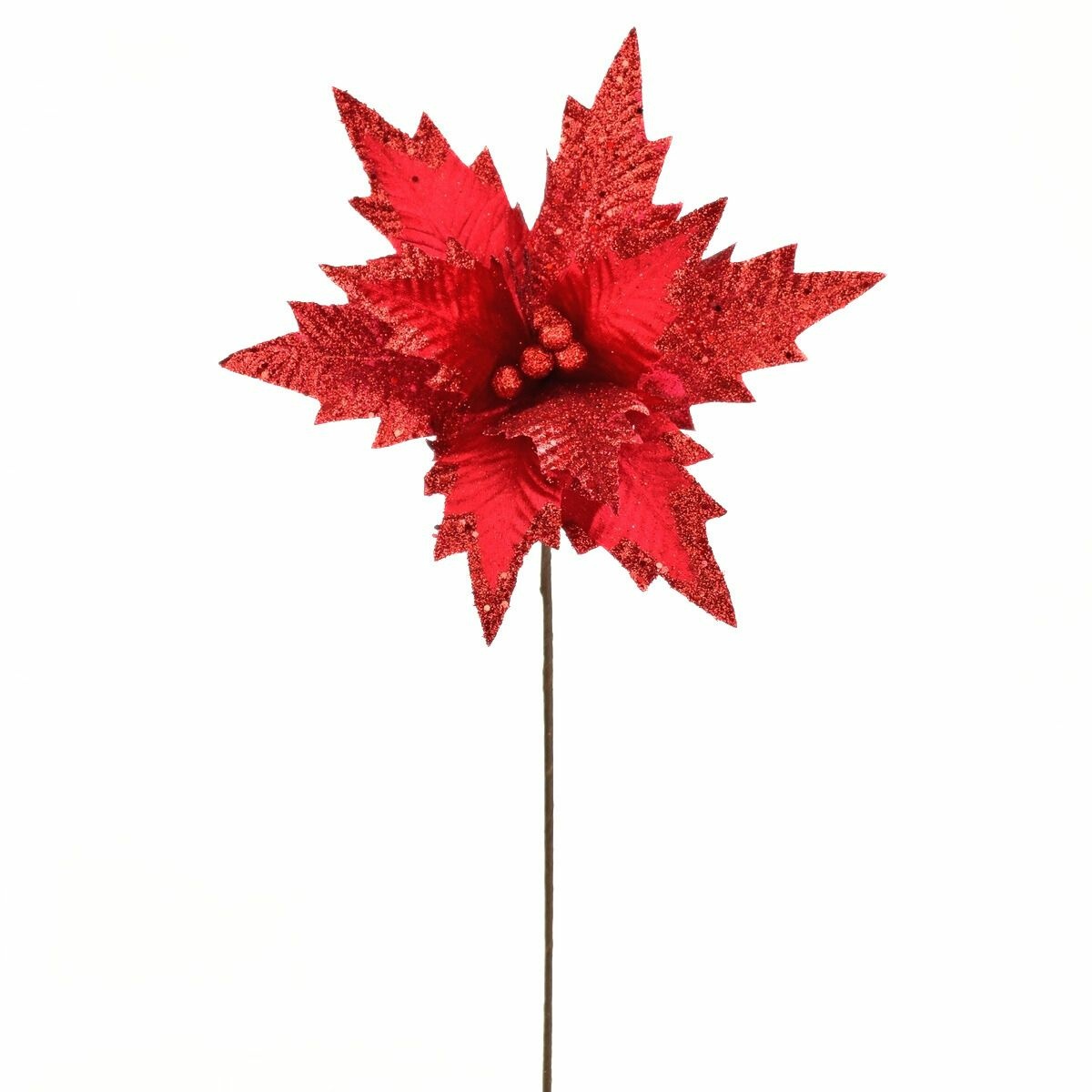 Vianočný trblietavý kvet červená