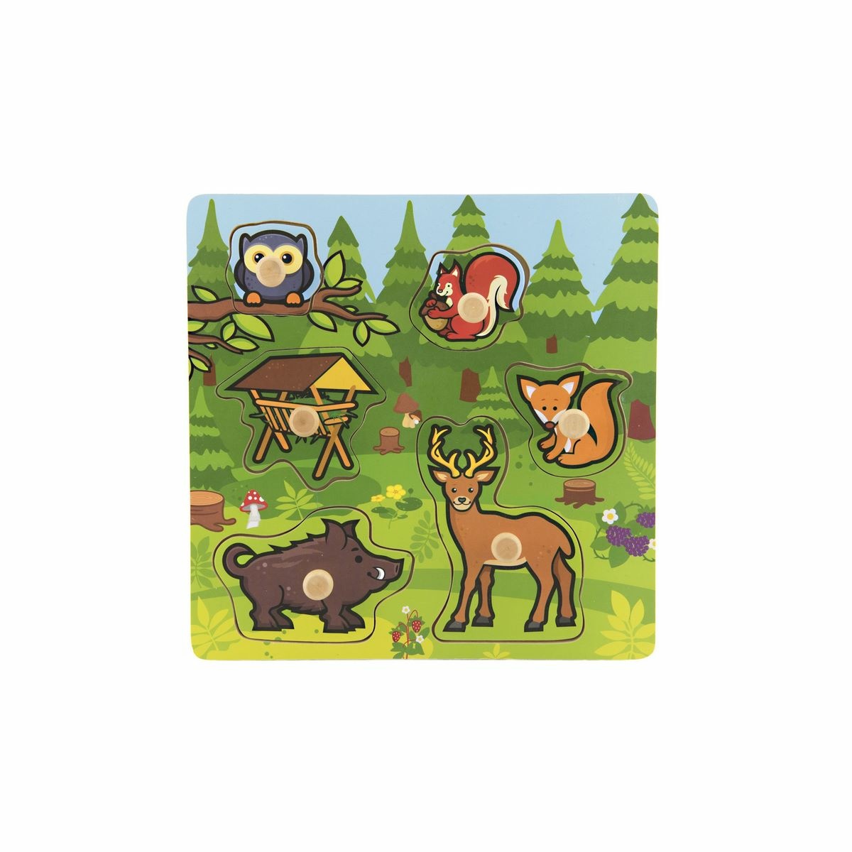 Vkladačka drevená Moje prvé zvieratká lesné 6 ks Vkladačka drevená Moje prvé zvieratká lesné 6 ks