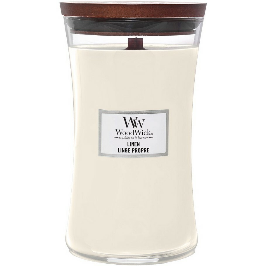 WoodWick vonná sviečka vo veľkej váze Linen WoodWick vonná sviečka vo veľkej váze Linen