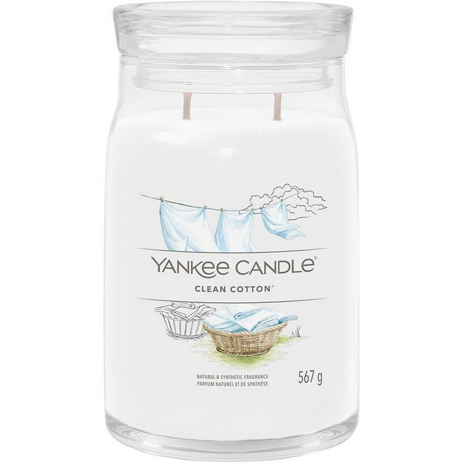 Yankee Candle vonná sviečka Signature v skle veľká Clean Cotton Yankee Candle vonná sviečka Signature v skle veľká Clean Cotton
