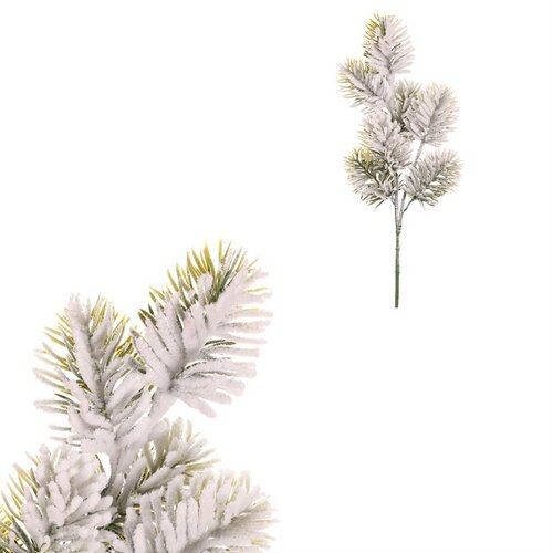 Zasnežená umelá smreková vetvička Zasnežená umelá smreková vetvička
