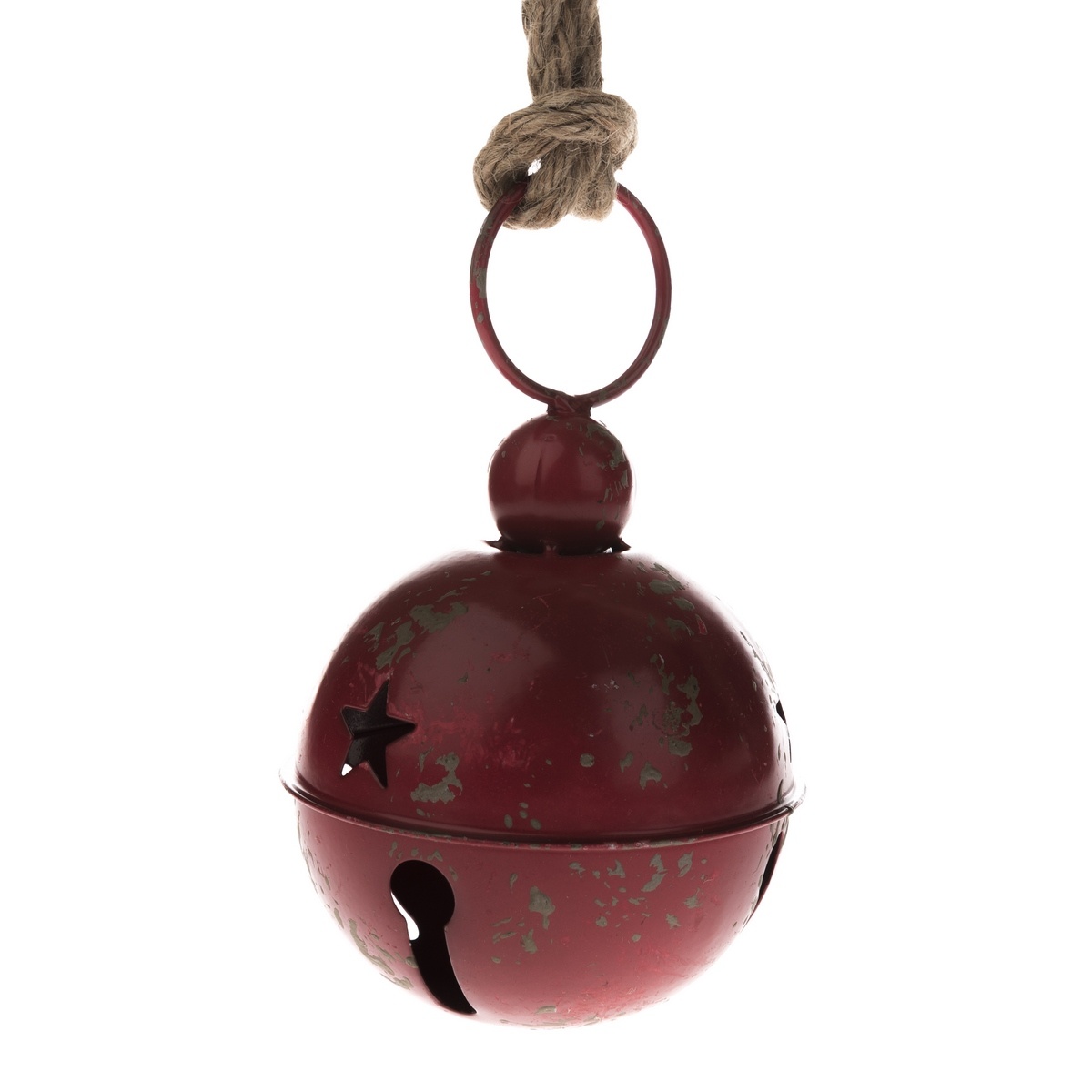Závesná kovová dekorácia Rolnička červená