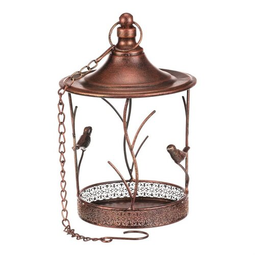 Závesné kovové kŕmidlo/napájadlo medená