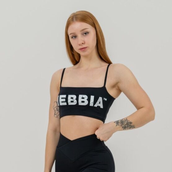 NEBBIA Bandeau športová podprsenka Back Check Black  LL