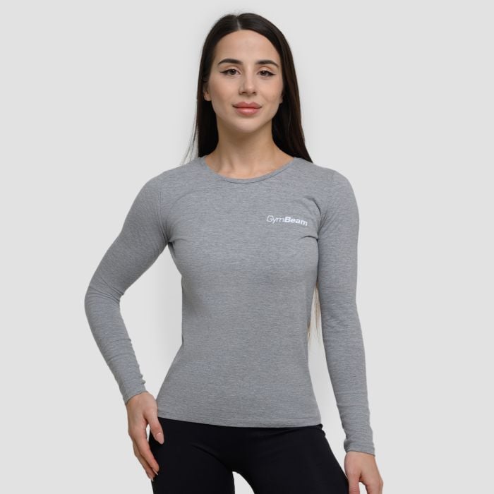 GymBeam Dámske tričko s dlhým rukávom Basic Grey XXL GymBeam Dámske tričko s dlhým rukávom Basic Grey XXL