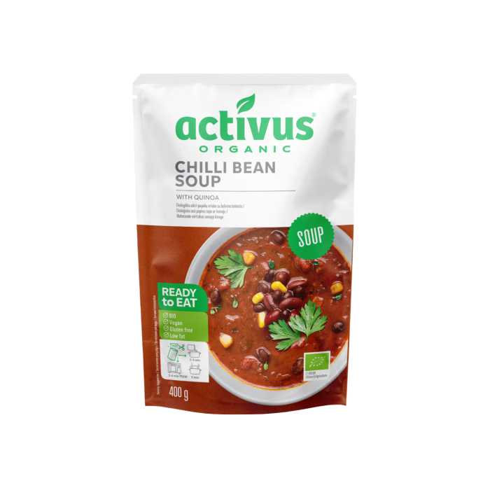 Activus BIO Fazuľová polievka s chilli a quinoou 10 x 400 g