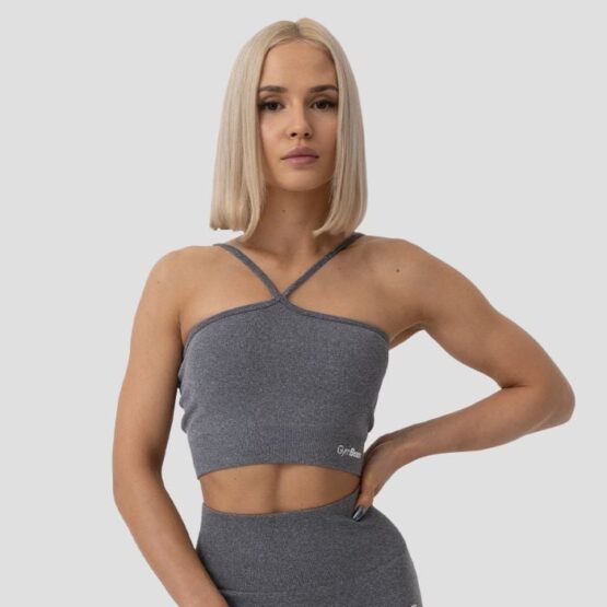 GymBeam Športová podprsenka Halter FLO Grey  LL