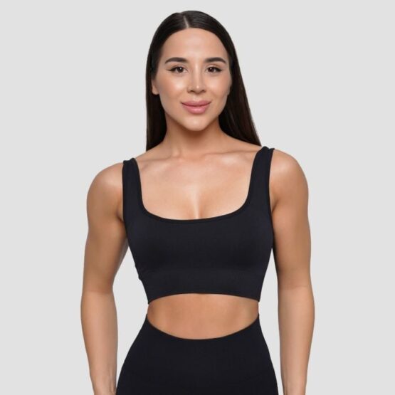 GymBeam Bezšvová športová podprsenka Lift Black  S