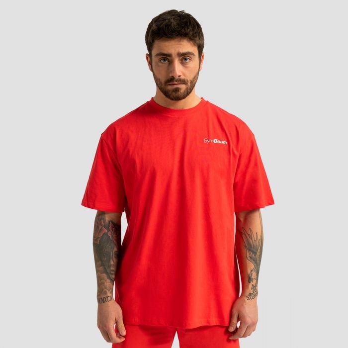 GymBeam Tričko Oversized Limitless Hot Red SS GymBeam Tričko Oversized Limitless Hot Red SS