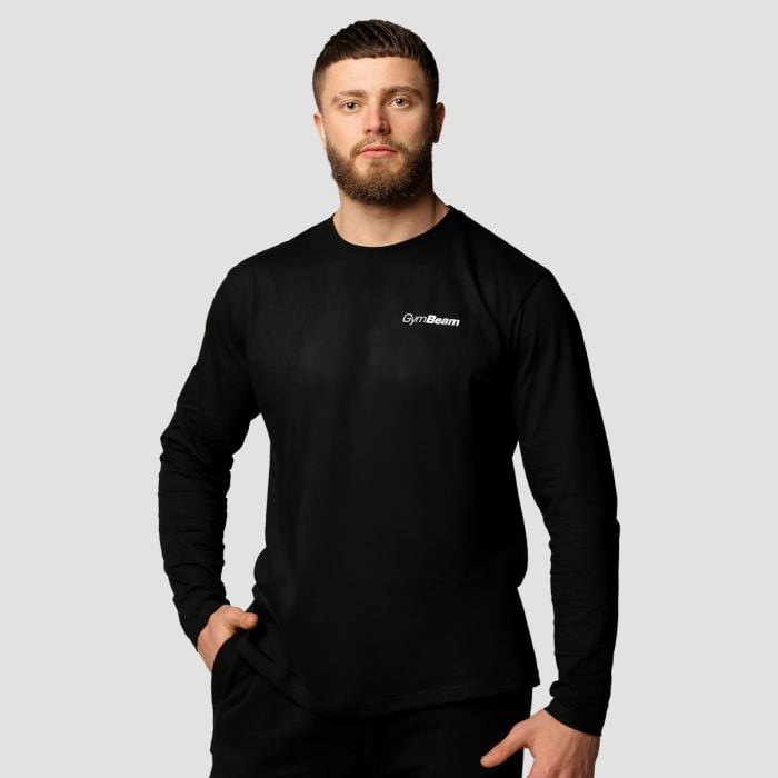 GymBeam Tričko s dlhým rukávom Basic Black SS GymBeam Tričko s dlhým rukávom Basic Black SS