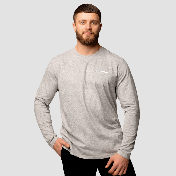 GymBeam Tričko Basic s dlhým rukavom Grey  MM