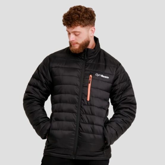 GymBeam Pánska bunda Puffer Black/Orange  XXLXXL