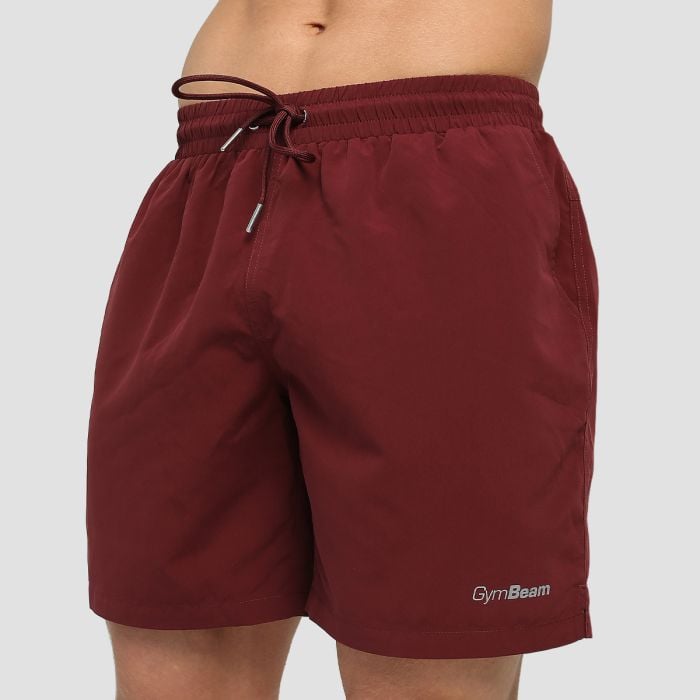 GymBeam Pánske plavecké šortky Burgundy  MM