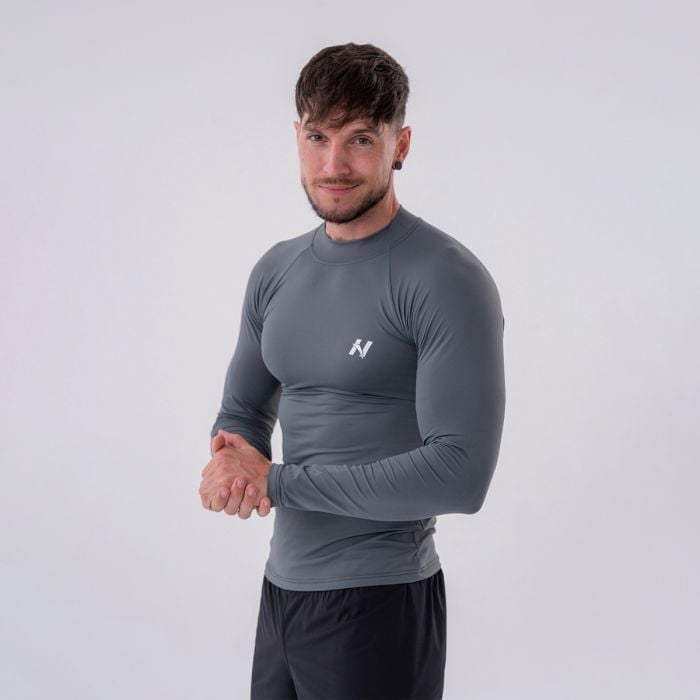 NEBBIA Pánske Tričko Long-Sleeve Active Grey  XXLXXL