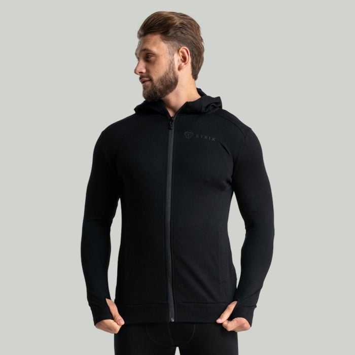 STRIX Mikina so zipsom MERINO I Black SS STRIX Mikina so zipsom MERINO I Black SS