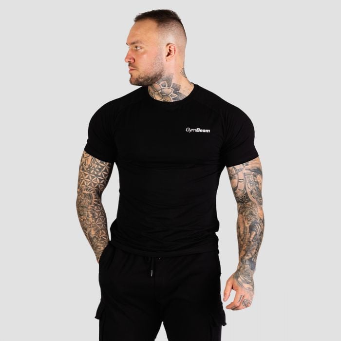GymBeam Tričko Fitted TRN T-shirt Black MM GymBeam Tričko Fitted TRN T-shirt Black MM