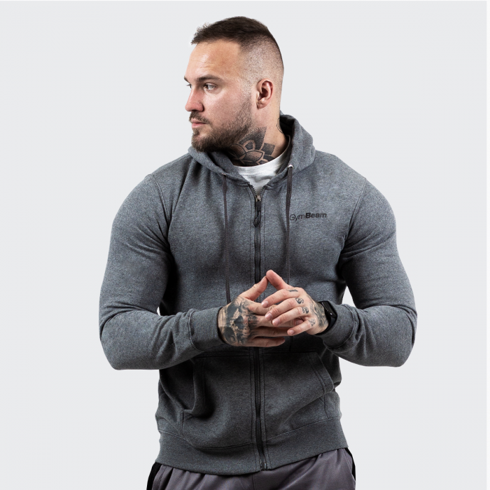 GymBeam Mikina Zipper Hoodie Grey Black XXXL GymBeam Mikina Zipper Hoodie Grey Black XXXL