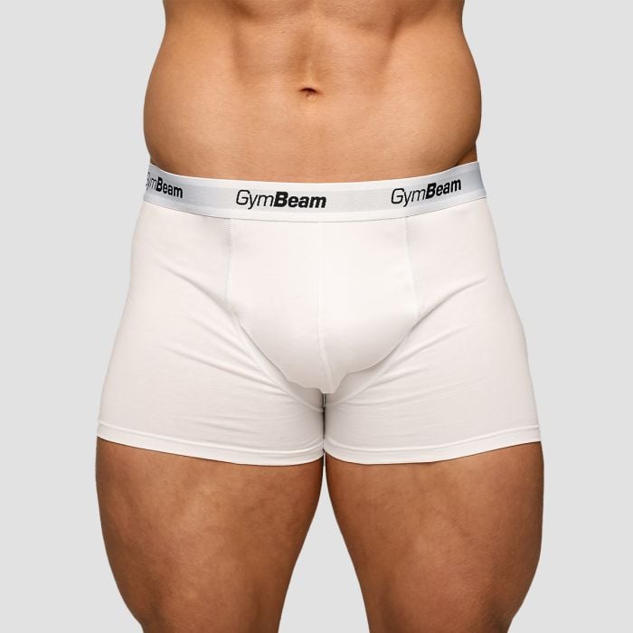 GymBeam Pánske boxerky Essentials 3Pack White  MM