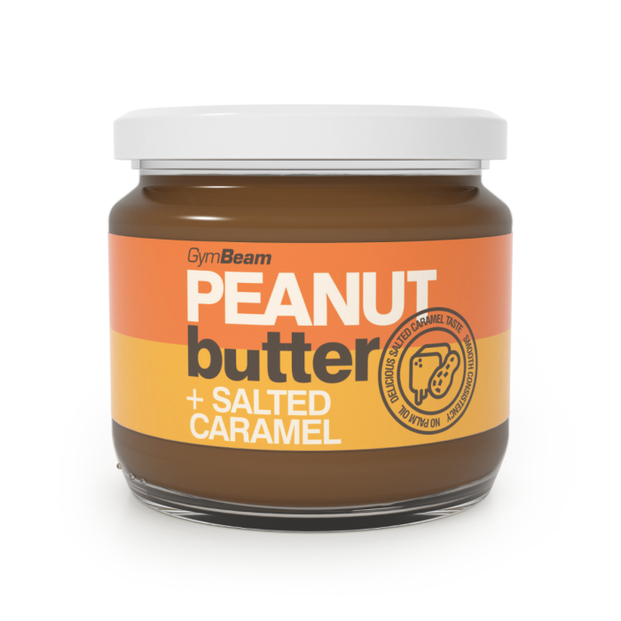 GymBeam Arašidové maslo so slaným karamelom 340 g slaný karamel