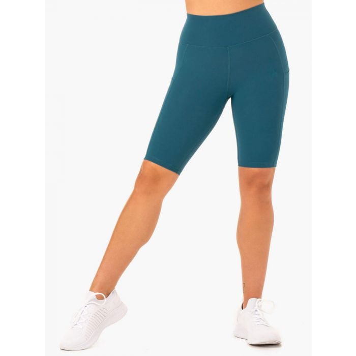 Ryderwear Dámske biker šortky s vreckami Reset High Waisted Teal  S