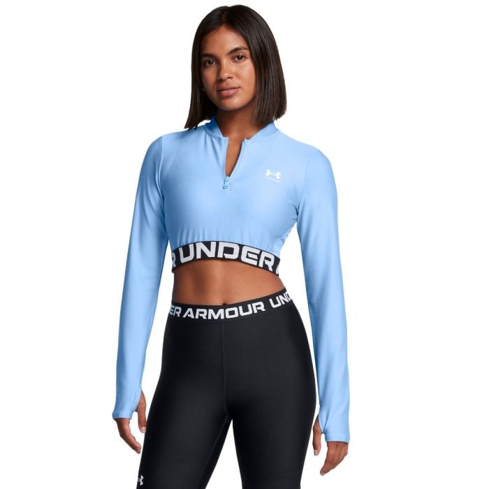 Under Armour Dámsky top HeatGear Rib 1/4 Zip LS Blue XLXL Under Armour Dámsky top HeatGear Rib 1/4 Zip LS Blue XLXL