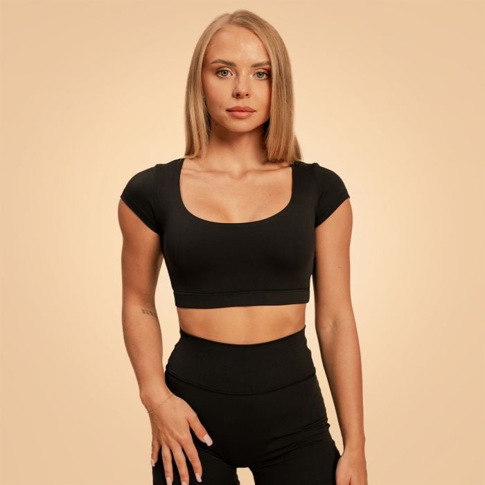 BeastPink Dámske tričko Cropped Sense Black XSXS BeastPink Dámske tričko Cropped Sense Black XSXS