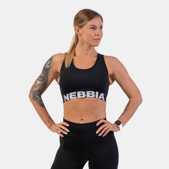 NEBBIA Športová podprsenka Medium Impact Cross Back Black  L