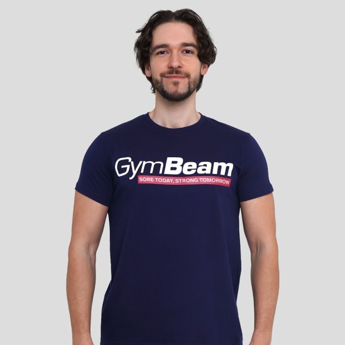 GymBeam Tričko Strong Tomorrow Navy Blue  XXXL