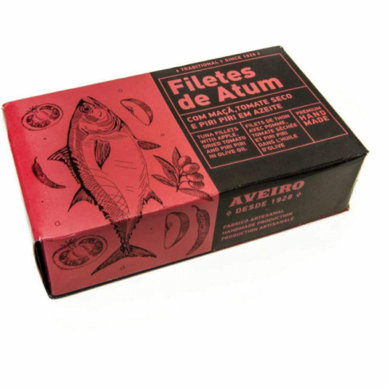 Aveiro Tuna fillet in olive oil Apple, Dried tomato and Piri Piri 25 x 120 g sušené jablko, paradajka a piri piri