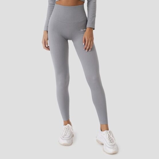 GymBeam Dámske legíny Ribbed FLO Grey  LL