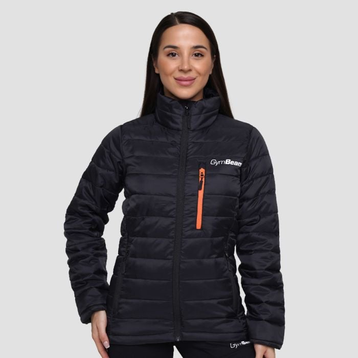 GymBeam Dámska bunda Puffer Black/Orange  MM GymBeam Dámska bunda Puffer Black/Orange  MM
