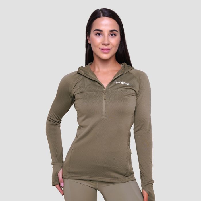 GymBeam Dámska bežecká mikina 1/2 Zip Pulse Vetiver XXLXXL GymBeam Dámska bežecká mikina 1/2 Zip Pulse Vetiver XXLXXL